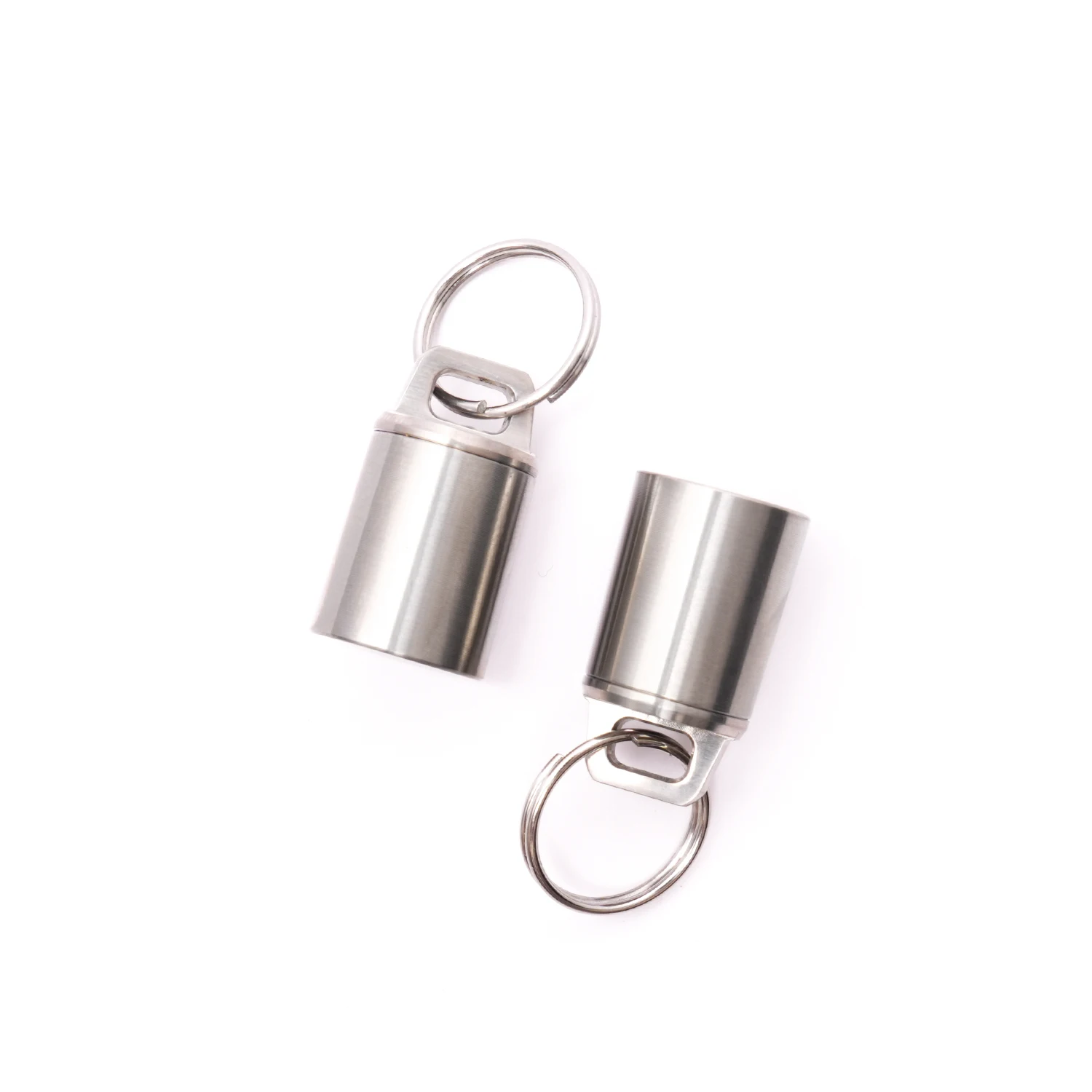 Titanium Alloy Sealed Bottle Mini Keychain Pendant Outdoor EDC Small Hand Tools With Stainless Steel Keyring