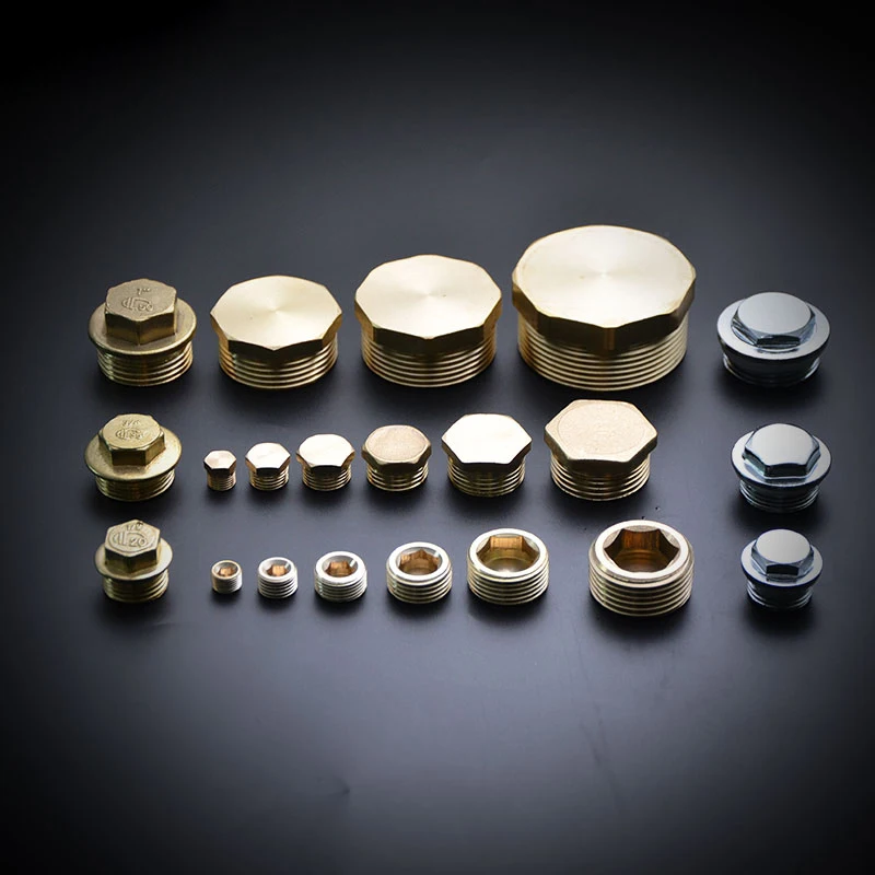 1/8 "1/4" 3/8 "1/2" 3/4 ''ชายหญิงด้ายท่อทองเหลือง Hex Head End Cap ปลั๊ก Quick Connector ทองเหลือง Universal ก๊อกน้ําอะแดปเตอร์