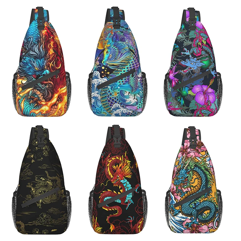 Torba typu Crossbody Sling Bag o dużej pojemności smoka zwierząt z regulowanym paskiem na ramię plecak do wędrówek wspinaczkowych