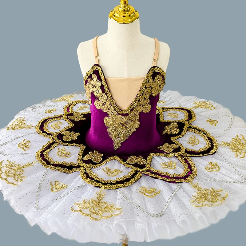 Tutú de Ballet profesional para niñas, vestido de Ballet del Lago de los Cisnes, disfraz para niños, ropa de escenario, traje de fiesta de bailarina de salón