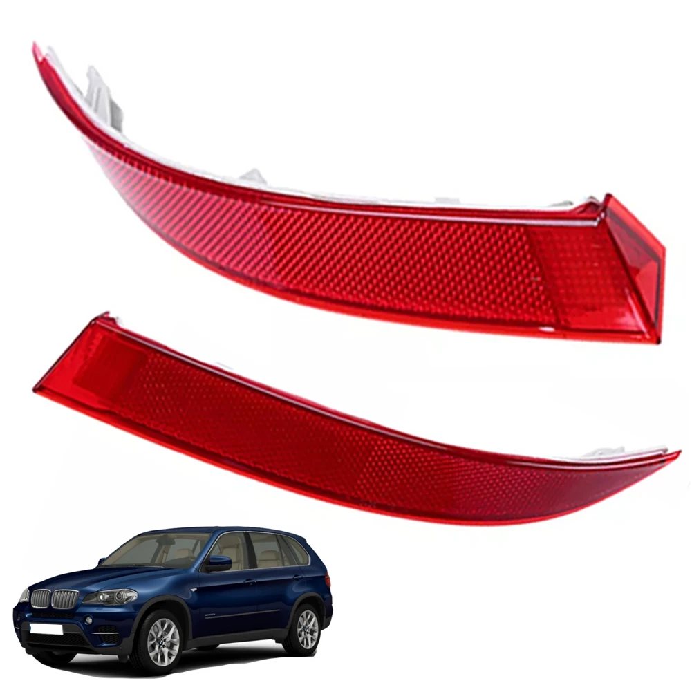 Rear Bumper Reflector Lens 63147240997 63147240998 Tail Reflector Brake Lamp Compatible with X5 E70 LCI 2010 2011 2012 2013