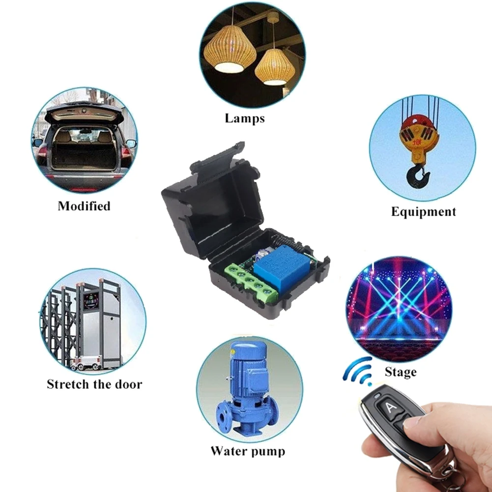 Interruptor de controle remoto sem fio universal, DC 12V, Módulo Receptor de Relé 1CH, Transmissor RF, 433Mhz, Controles Remotos Inteligentes