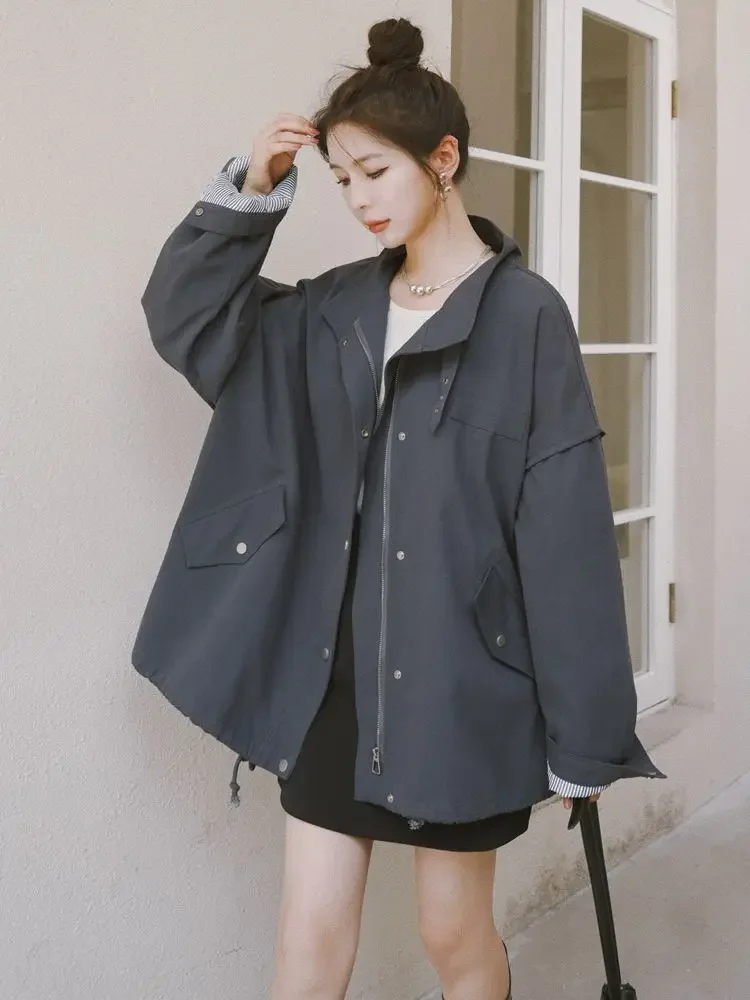 

Новинка весны и осени 202, женская ветровка, пригородная куртка большого размера, рабочая одежда, ветровка, куртка