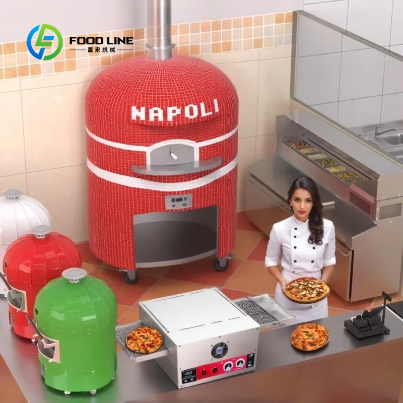 Italy Style Pizza Oven Wood Fired Gas Charcoal Stone Brick Dome Neapolitan Heavy Duty Commercial Outdoor Restaurant Professional