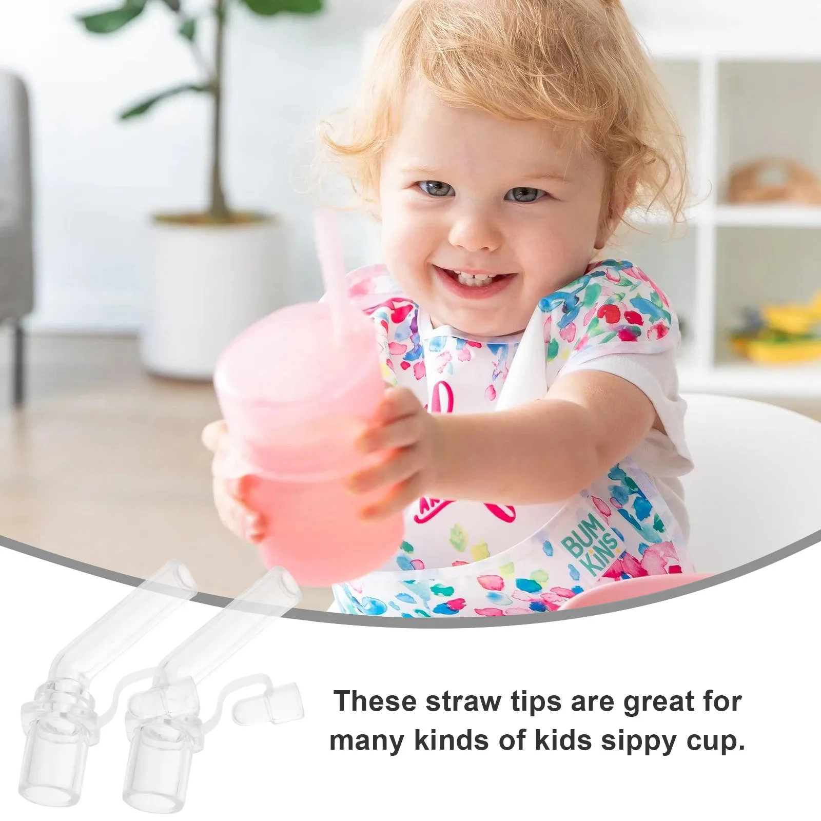 

10pcs Kids Sippy Cup Accessories Reusable Silicone Straw Tips Replacement Parts for Children Water Cup Straw Head