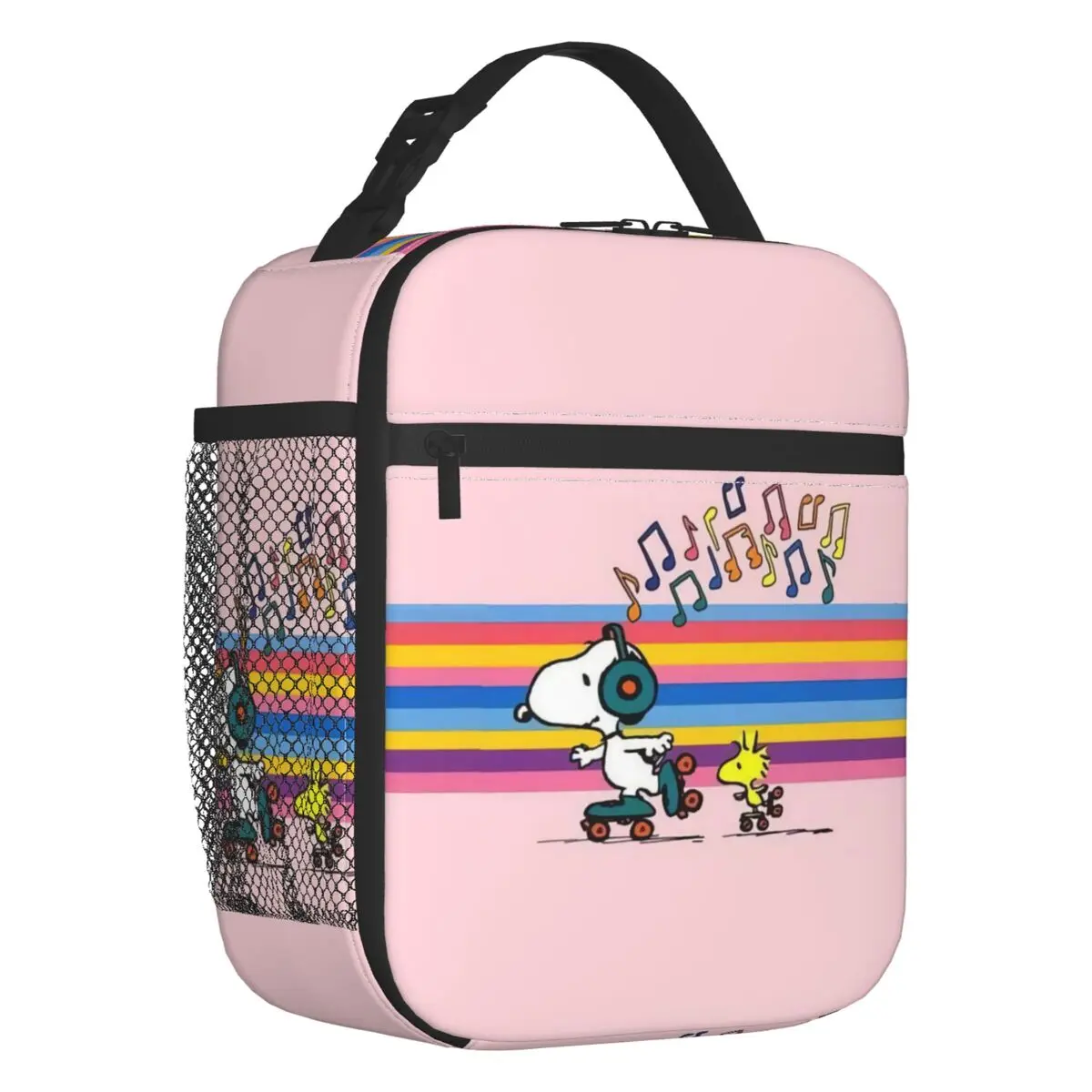 Custom S-Snoopys Woodstock Resuable Lunch Boxes Multifunction Anime Cartoon Cooler Thermal Food Insulated Lunch Bag Office Work