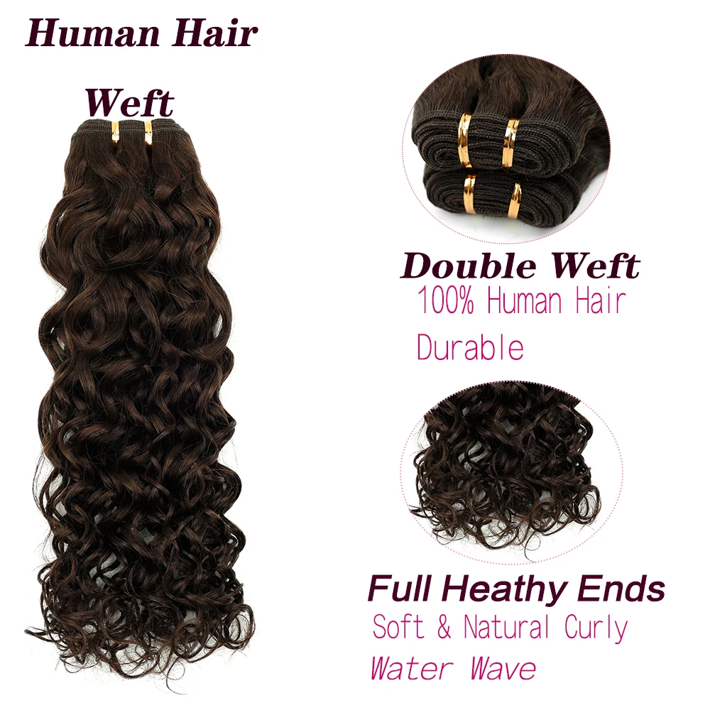 Lovevol 100% Human Hair Bundles Brazilian Natural Curly Weaves Weft Machine Made Remy Hair Dark Brown Hair Bundles 12