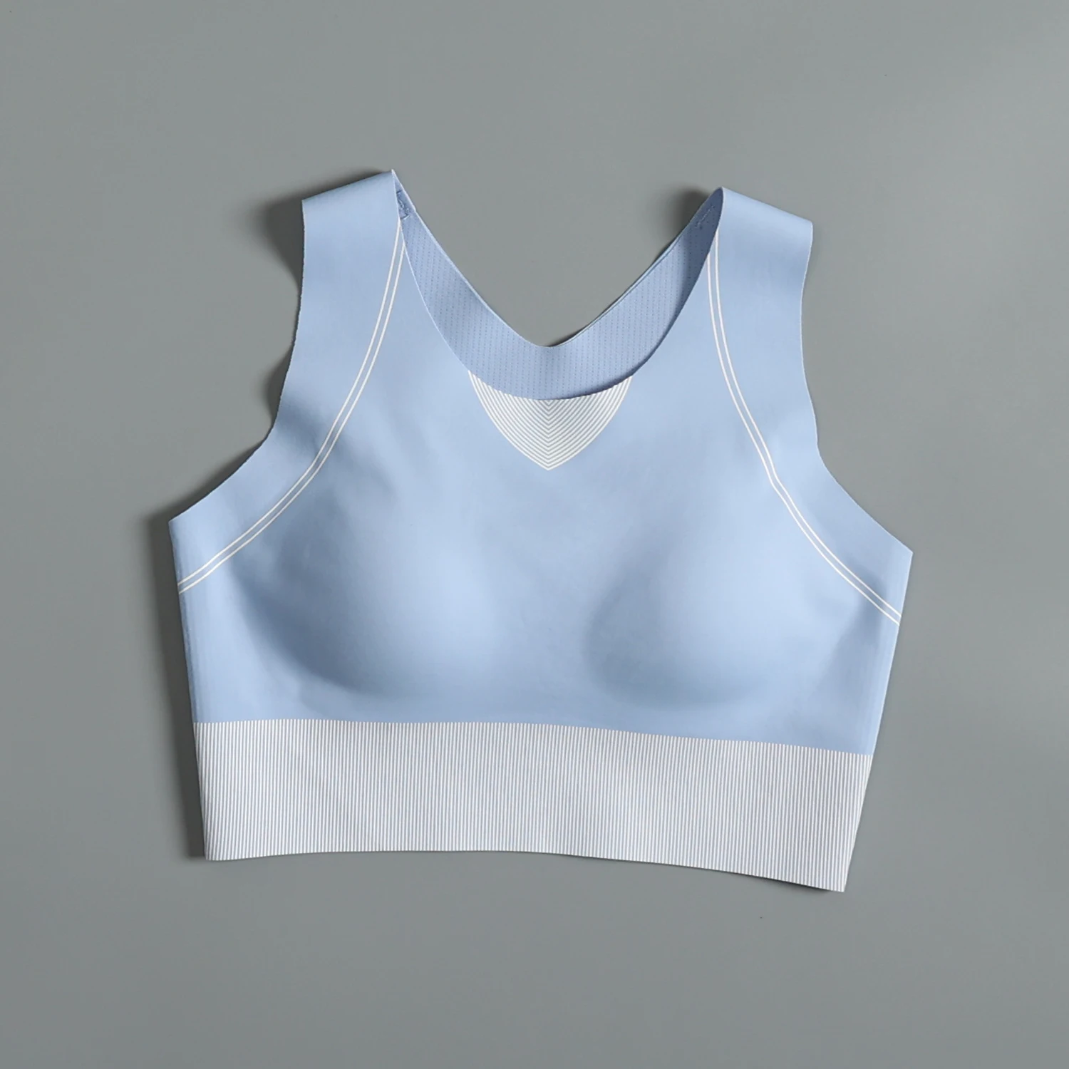 Ropa interior deportiva de alta intensidad para mujer, sujetador de fitness para yoga desnudo sin rastro, pechos laterales, entrenamiento para correr a prueba de golpes, verano