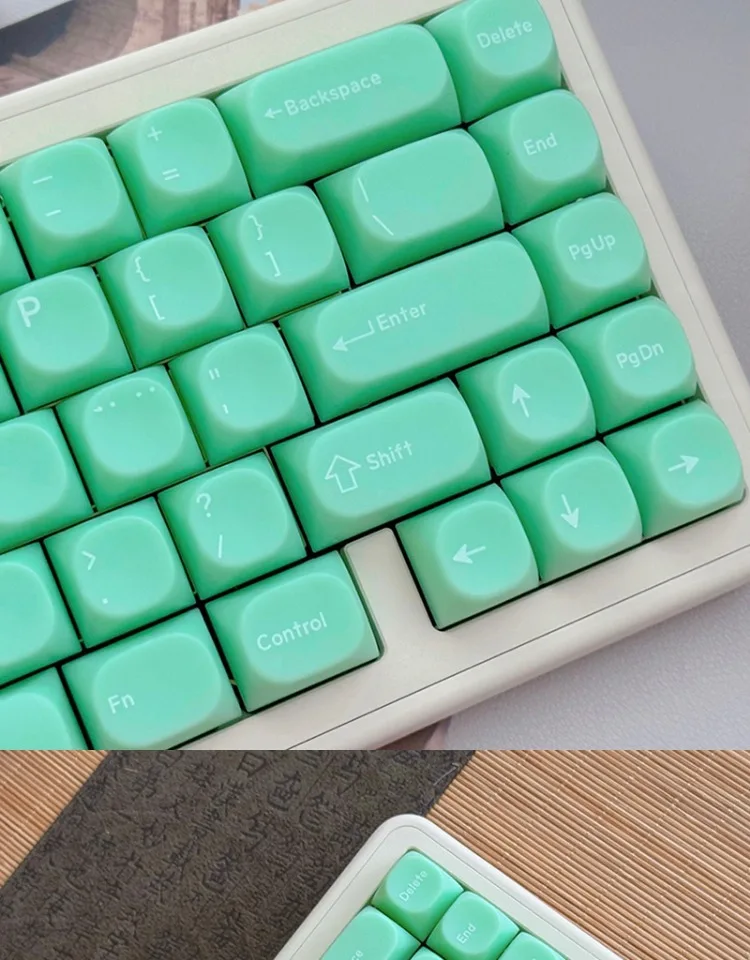 White Marble theme keycap MA Profile Keycaps Pink/ Green Cute Point Key Cap for 75/hi8/68/87/98/104 Keys Mechanical Keyboard