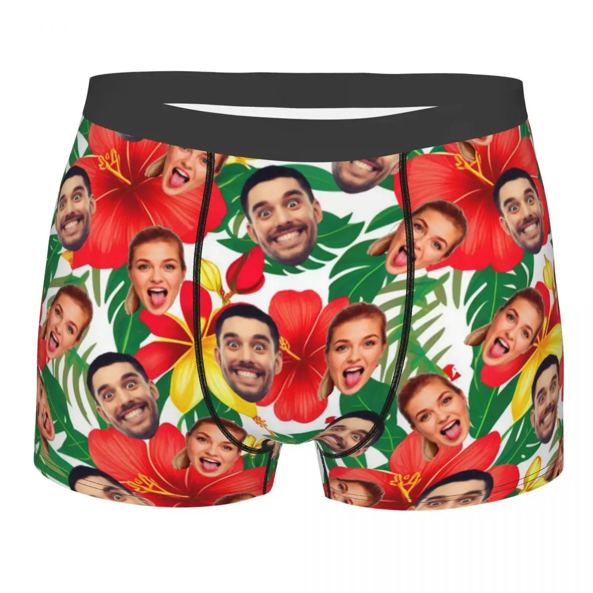 Valentine's Day Men Personalized Custom Face Photo Underwear Boxer Briefs Soft Shorts Panties Underpants For Boyfriend Husband