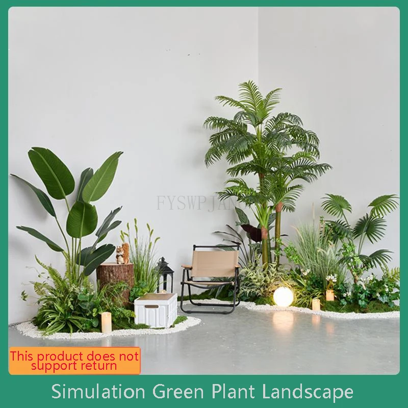 Simulation Green Plant -Dew Tropical Plant Landscaping Restaurant And Tavern Indoor Landscape Net Red Soft Furnishings