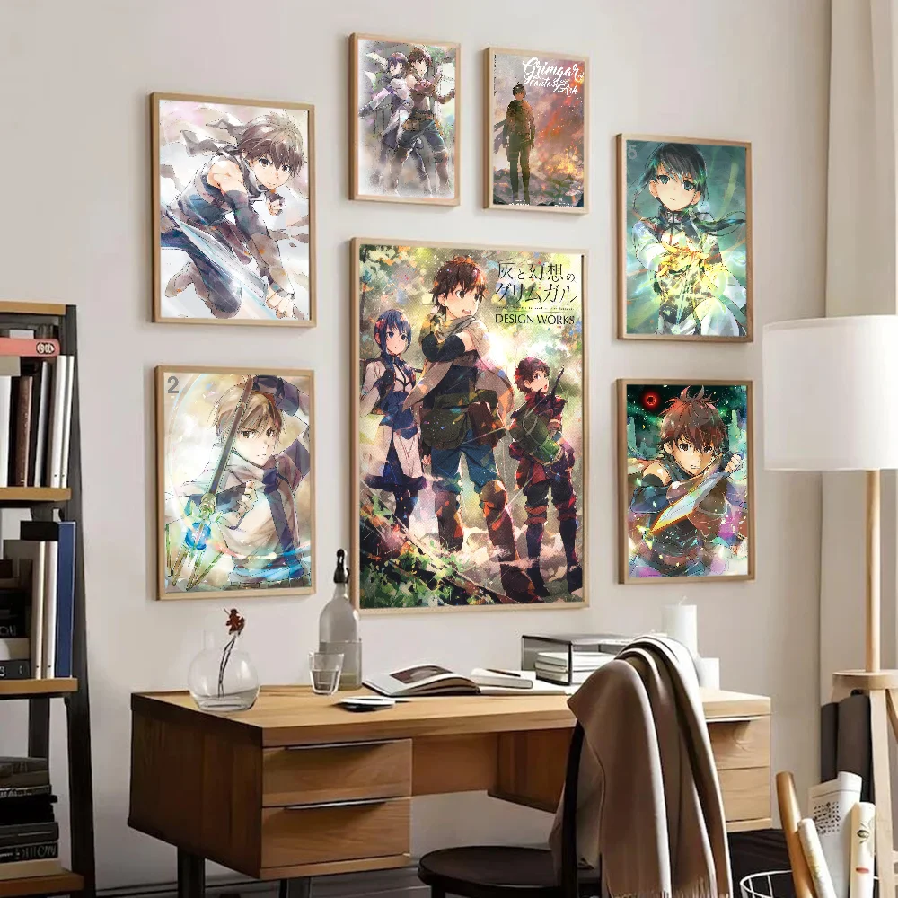 Фэнтези И Пепел Гримгар, Винтажные Настенные Художественные Наклейки, Ретро Клейкий Печатный Плакат На Белой Бумаге