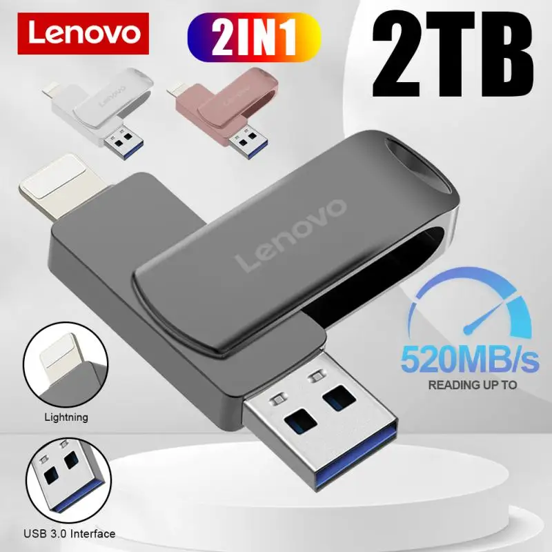 Lenovo 3.0 USB Flash Drive 128GB 2TB Pen Drives 1TB Pendrive U Disk hingh speed Memory USB Stick Free Shipping for PC iphone