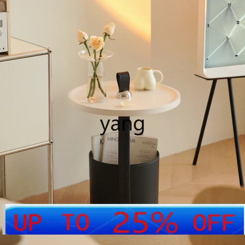 LHH sofa side few household small apartment living room simple round coffee table hand carry mobile corner table