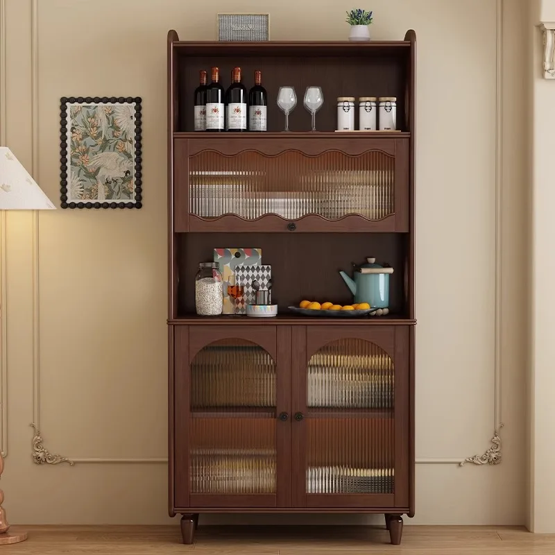 Solid wood storage side cabinet against the wall High cabinet Household restaurant Tea large-capacity locker