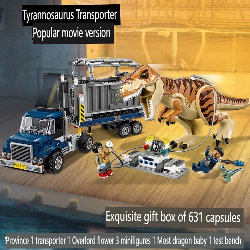 Compatibele MOC-sets Dinosaur Series Bouwstenen 76966 Dinosaur Missions: Allosaurus Transport Truck Kinderen World Park Speelgoed