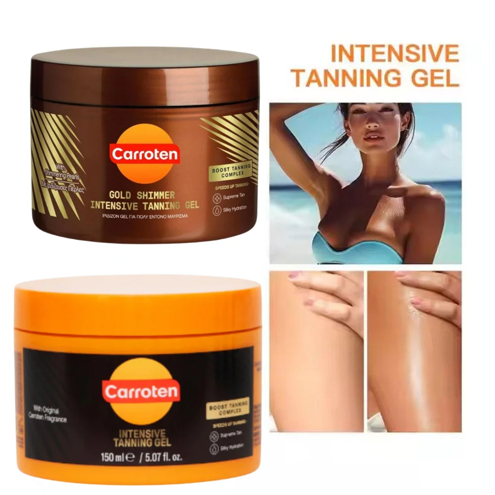 Crema corporal de Gel bronceador intensivo de zanahoria, bronceador Natural, piel marrón brillante, protección contra la radiación, crema hidratante para tomar la luz solar