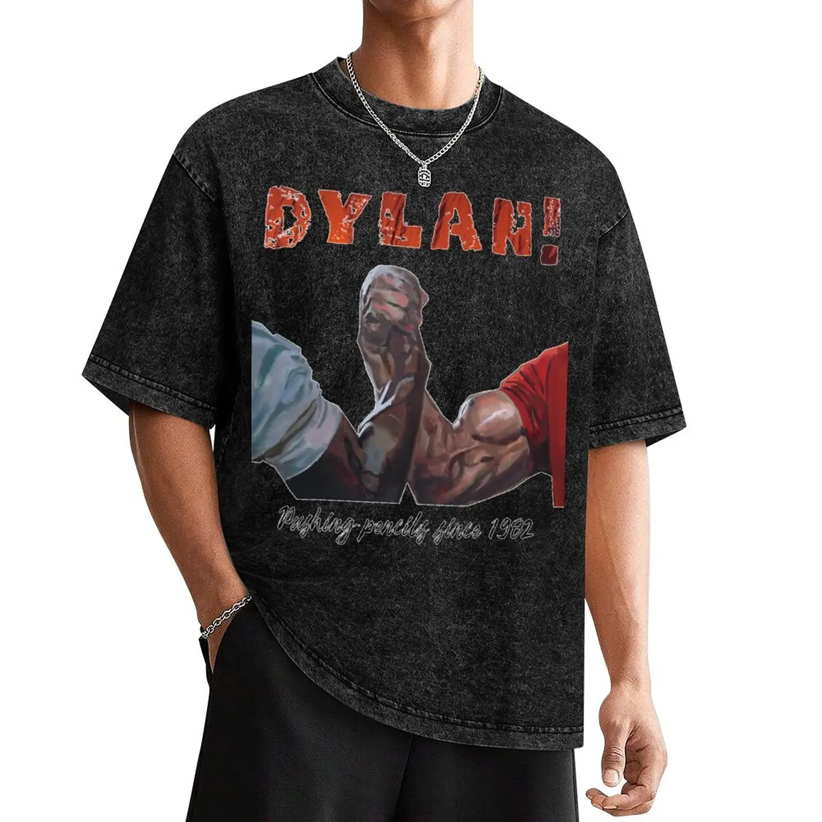 Dylan Predator Handshake - Pushing Pencils T-Shirt vintage graphic tee animal prinfor boys mens vintage t shirts