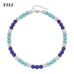 Baseball Necklace for Men Women Baseballer Inspired Beaded Necklace Rhinestone Discoball Necklaces for Baseball Team Lovers