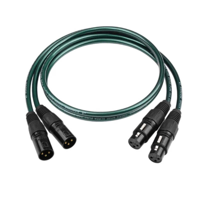 【161】One Pair HiFi 2XLR Audio Cable 7N OCC Silver Plated Core 2XRL Male to 2XLR Female Balanced Cable for Microphone Mixer