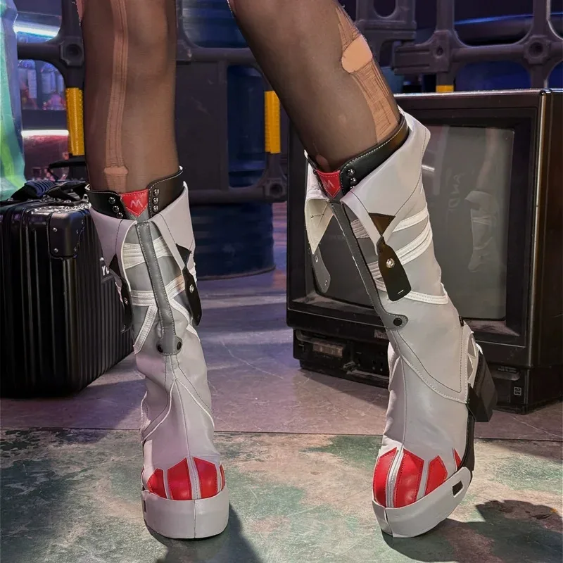 Sepatu Cosplay Jane Doe Game Zenless Zone Zero Cosplay/ZZZ Cosplay Sepatu Jane Doe Boots Sepatu Halloween Ukuran 35-46 Dapat Disesuaikan