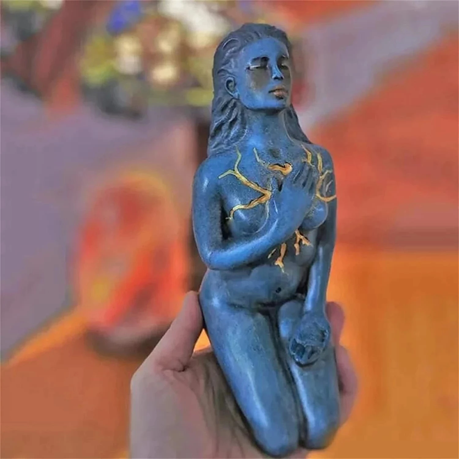 Self Love & Shaping Spirit Goddess Sculpture, Healing Goddess Sculpture, Kintsugi Craft Statue, Made with Kintsugi Craft