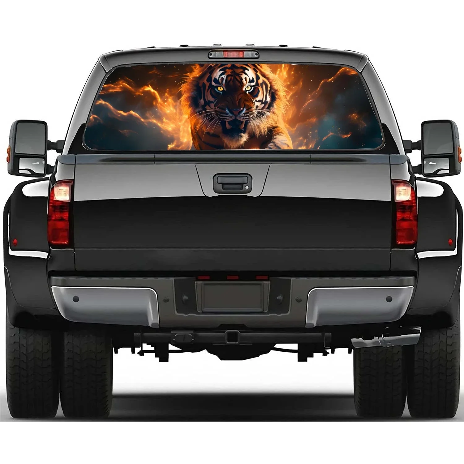 Tiger Animal Car Window Sticker Vinyl Translucent Display For Truck Car Wrap Vehicle Decal Sticker
