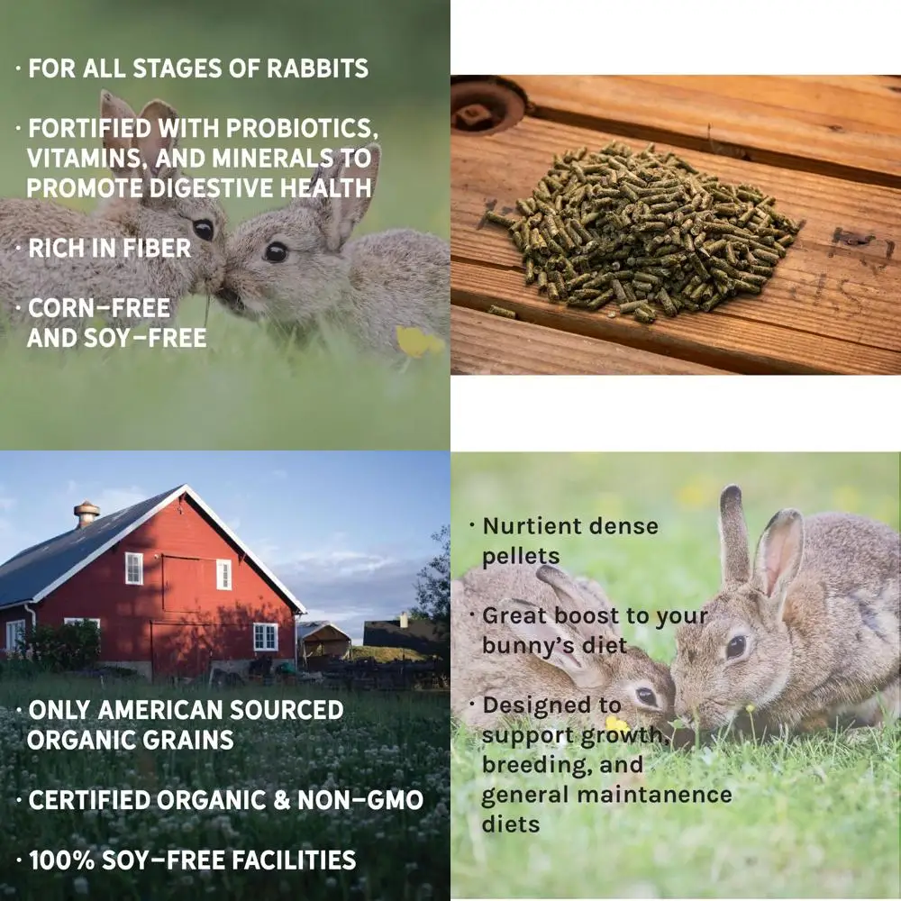 

Гранулы кормы для кроликов — Essential Bunny Supplies — без кукурузы и сои — 15% протеинового корма для кроликов — сертифицированного органического и без GM