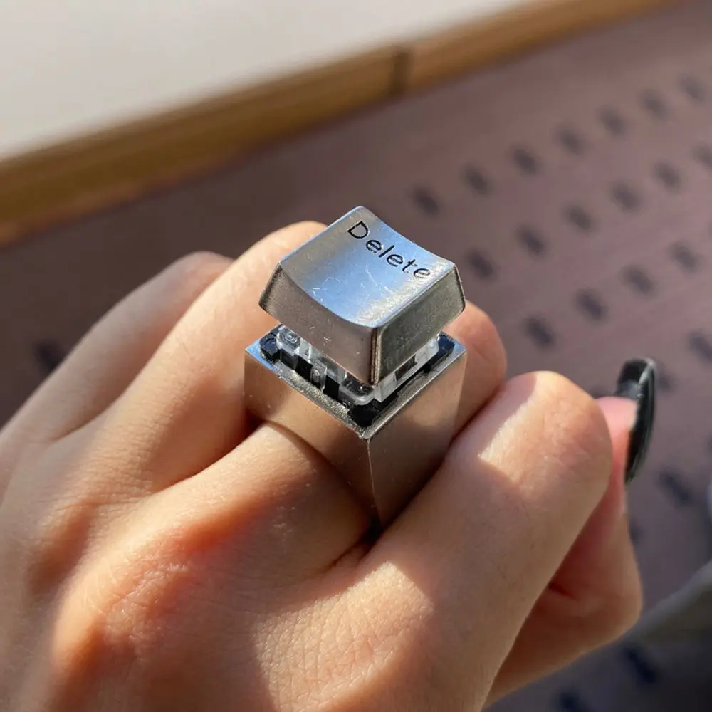 Creative Funny Delete Ring Reduce Pressure Free Size EDC Tools for Gifts