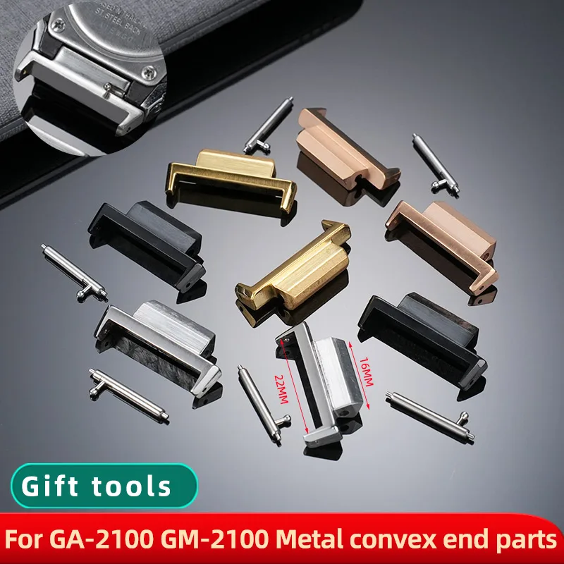 16mm Stainless steel Adapter For G-SHOCK Casio GA-2100 GA-B2100 GM2100 Metal Connector Farm oak watchband Accessories with tools