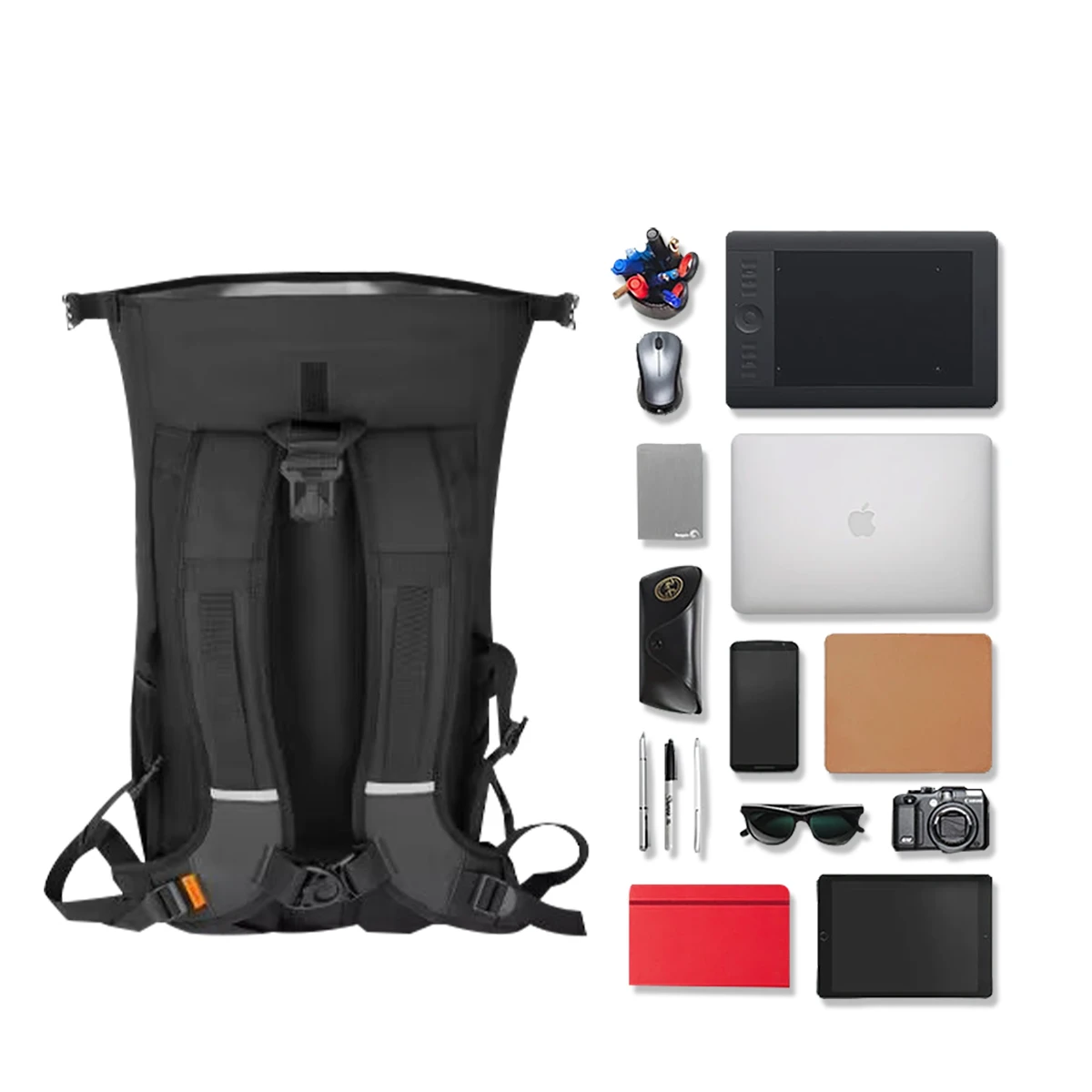 Waterproof Travel Backpack Expandable Large capacity Laptop Bag Rollup Backpack Leisure Leg Fanny pack Storage bag