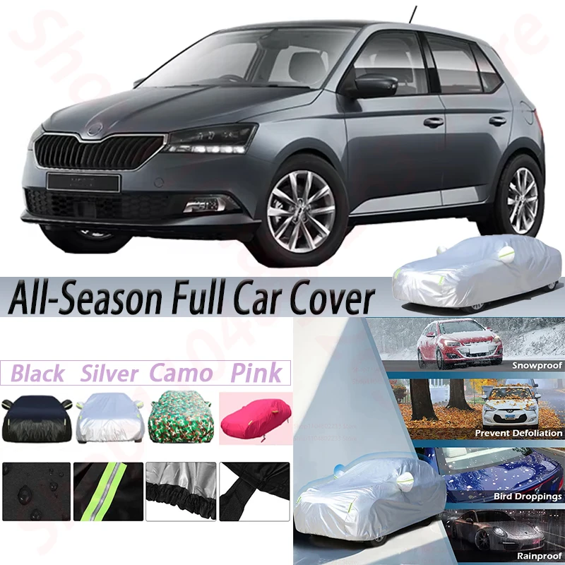 

Outdoor Waterproof Car Covers Anti-UV Sun Shade Rain Snow Wind Resistant Auto Cover All Season Suitable For Skoda Fabia