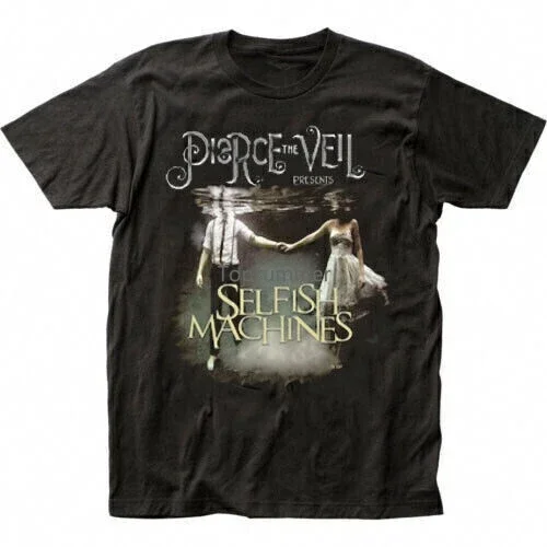 Pierce The  Selfish Machines Black Short Sleeve Cotton T-Shirt Unisex Black