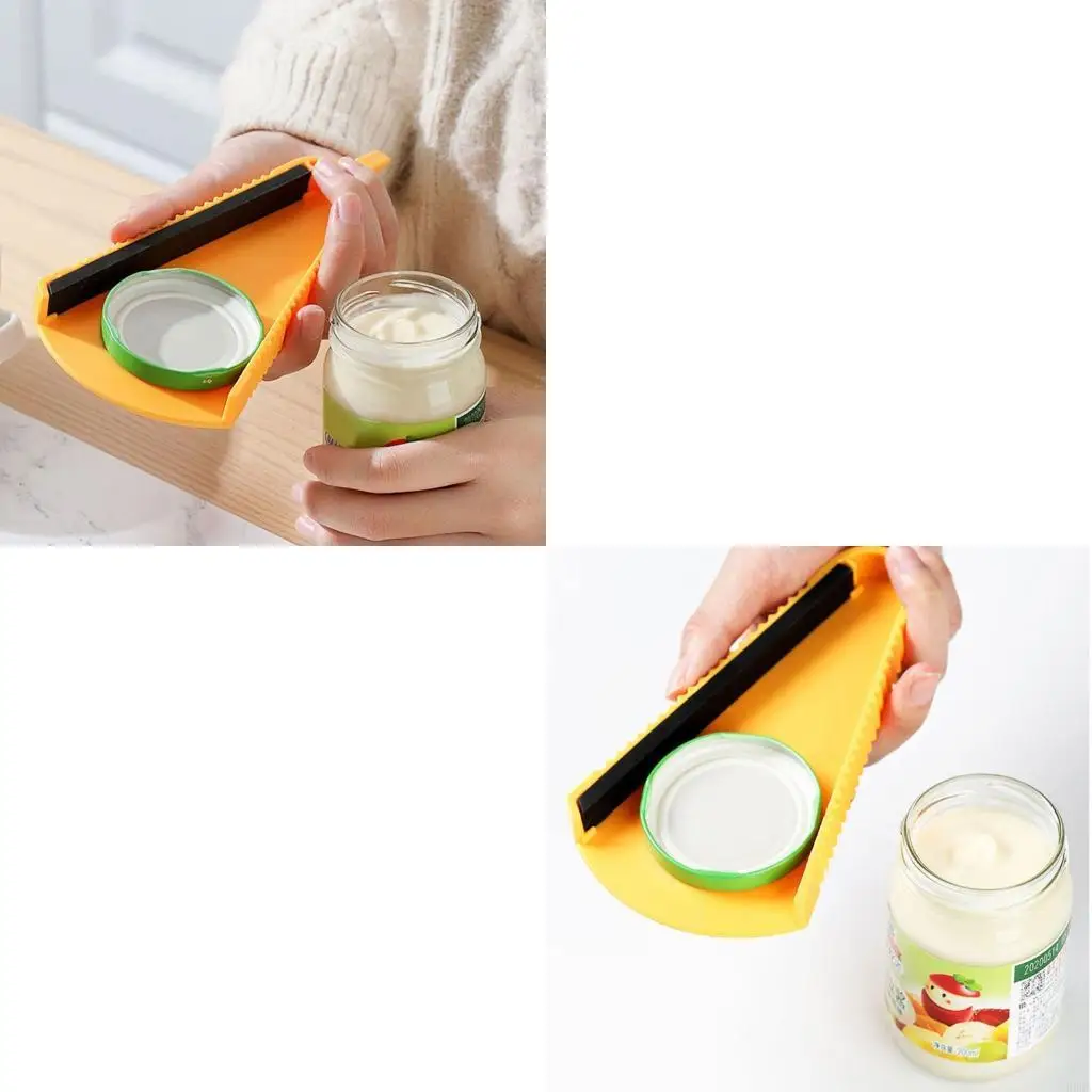 

Senior Friendly Yellow Can Opener for Stubborn Lids Slip Resistant Handle Bottle Opener Ergonomic Kitchen Gadget