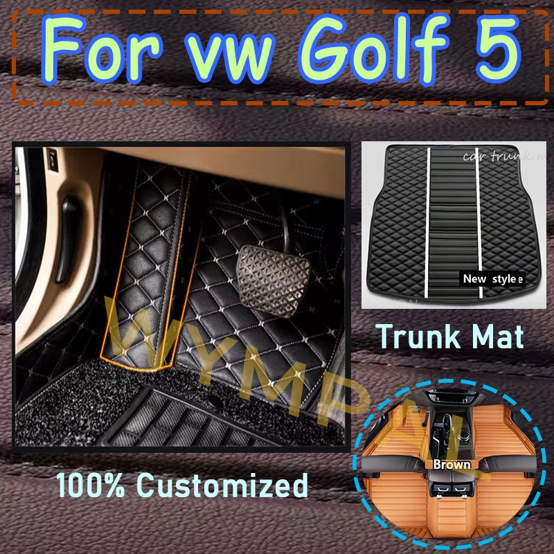 

Luxury Car Floor Mats For VW Golf 5 MK5 2008 2007 2006 2005 2004 Carpets Foot Pads Accessories Interior Rugs Replacement full