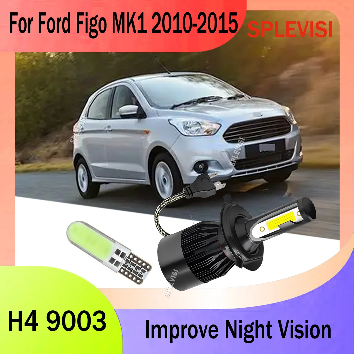 

H4 9003 LED 60W White Headlamp - Plug-and-Play OEM Fitment Applications For Ford Figo MK1 2010 2011 2012 2013 2014 2015
