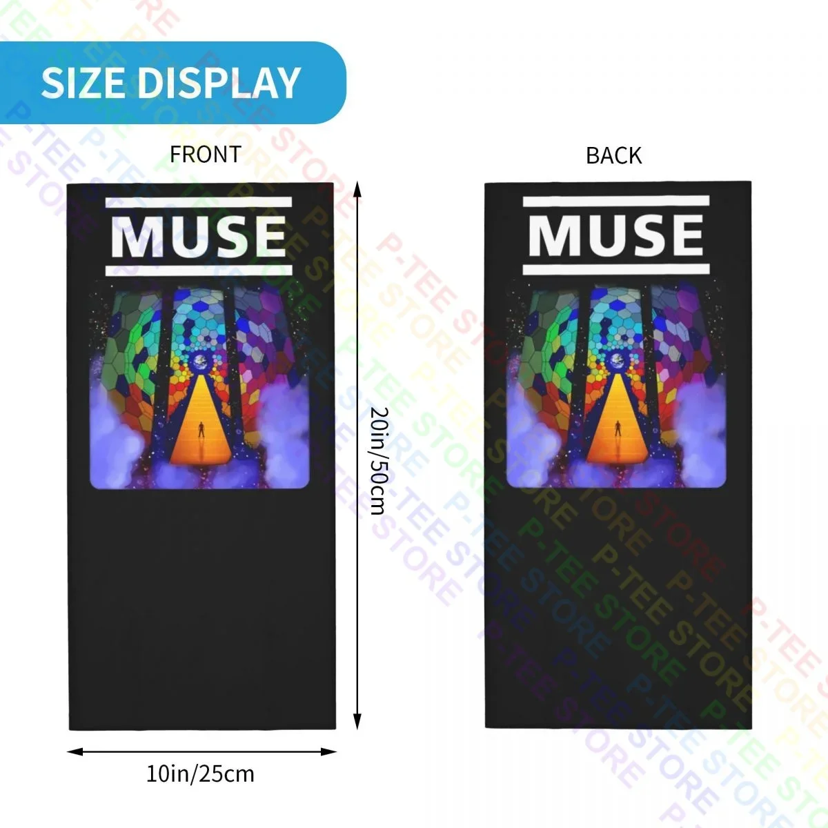 Muse British Rock Band Album Musik Hot Neck Gaiter Bandana Schal Gesichtsmaske Skimode UV-Schutz