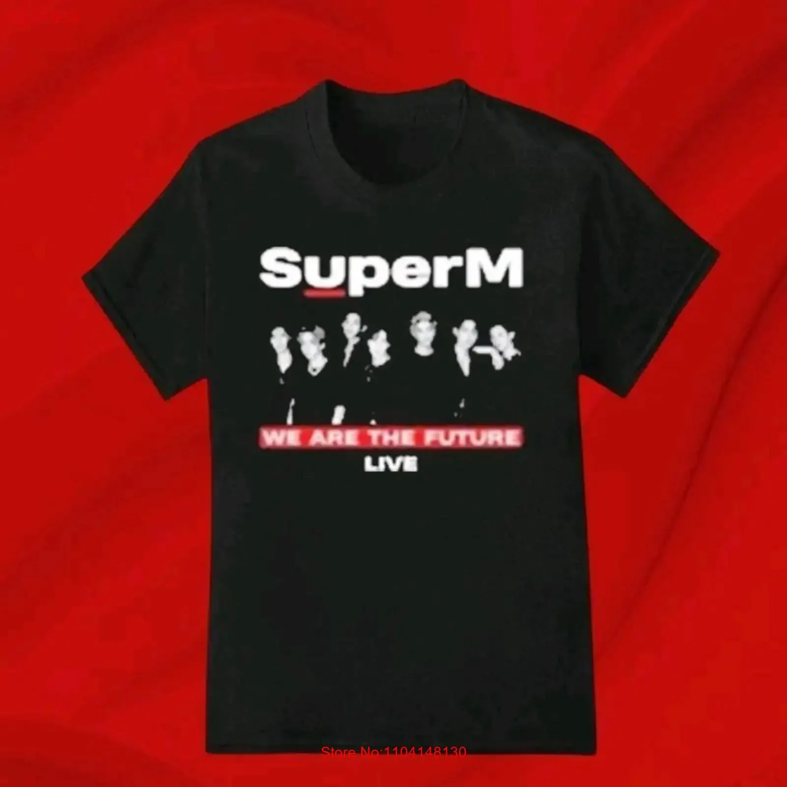 KPOP SuperM Concert Tour T Shirt We Are The Future Live Black Size L Pop vintage Washed Stylish graphic streetwear Breathable