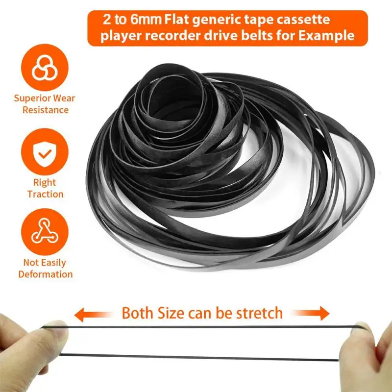 

1pack Mix Cassette Replacement Rubber DVD Cassette Recorder Turntable Strap Belt For -ROM Video Machines 1*1mm