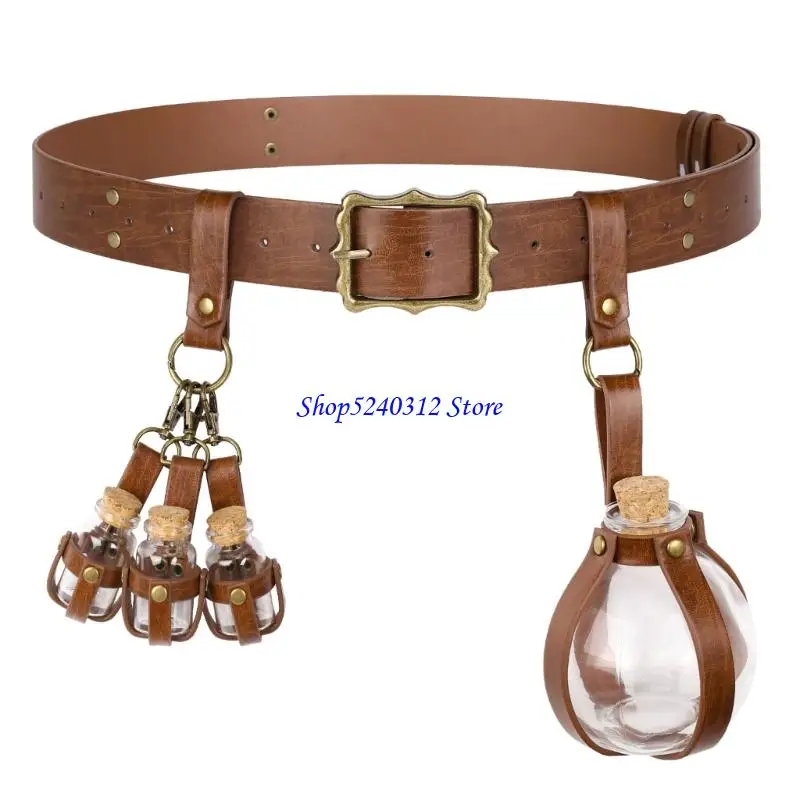 634C 中世騎士衣装ルネサンスコルクポーションボトルレザーベルトハロウィンパーティーコスプレ衣装大人のための