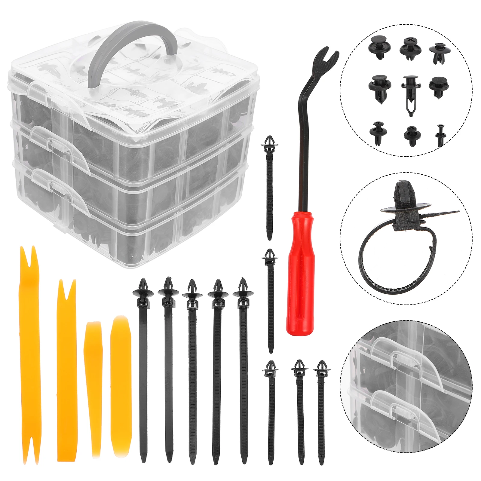

630PCS Car Fasteners Clips Set Plastic Box Storage Lightweight Compact Bumper Repair Rivet Retainer Tools Accessories Welding