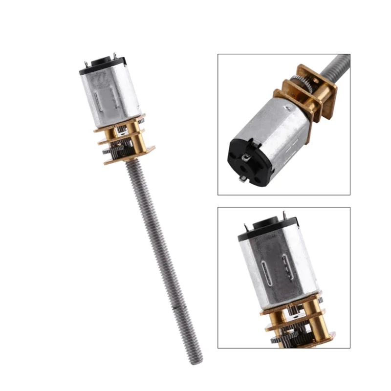 DC 12V 400RPM N20 Micro Gear Motor 16mm Shaft M4x55mm Screw Reducer With Gear Box