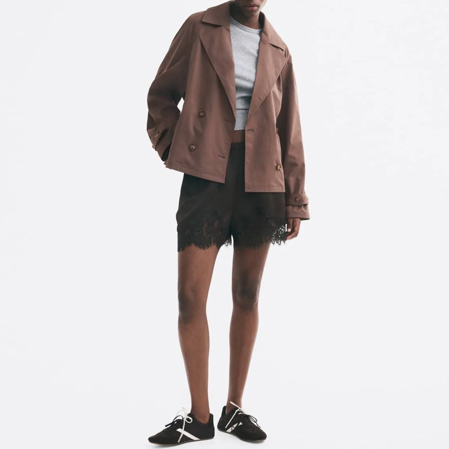 Fashionable Casual Short Waist-Tied Windbreaker Women's Clothing 2026 New Summer Style Versatile  Coat Zadata Brand