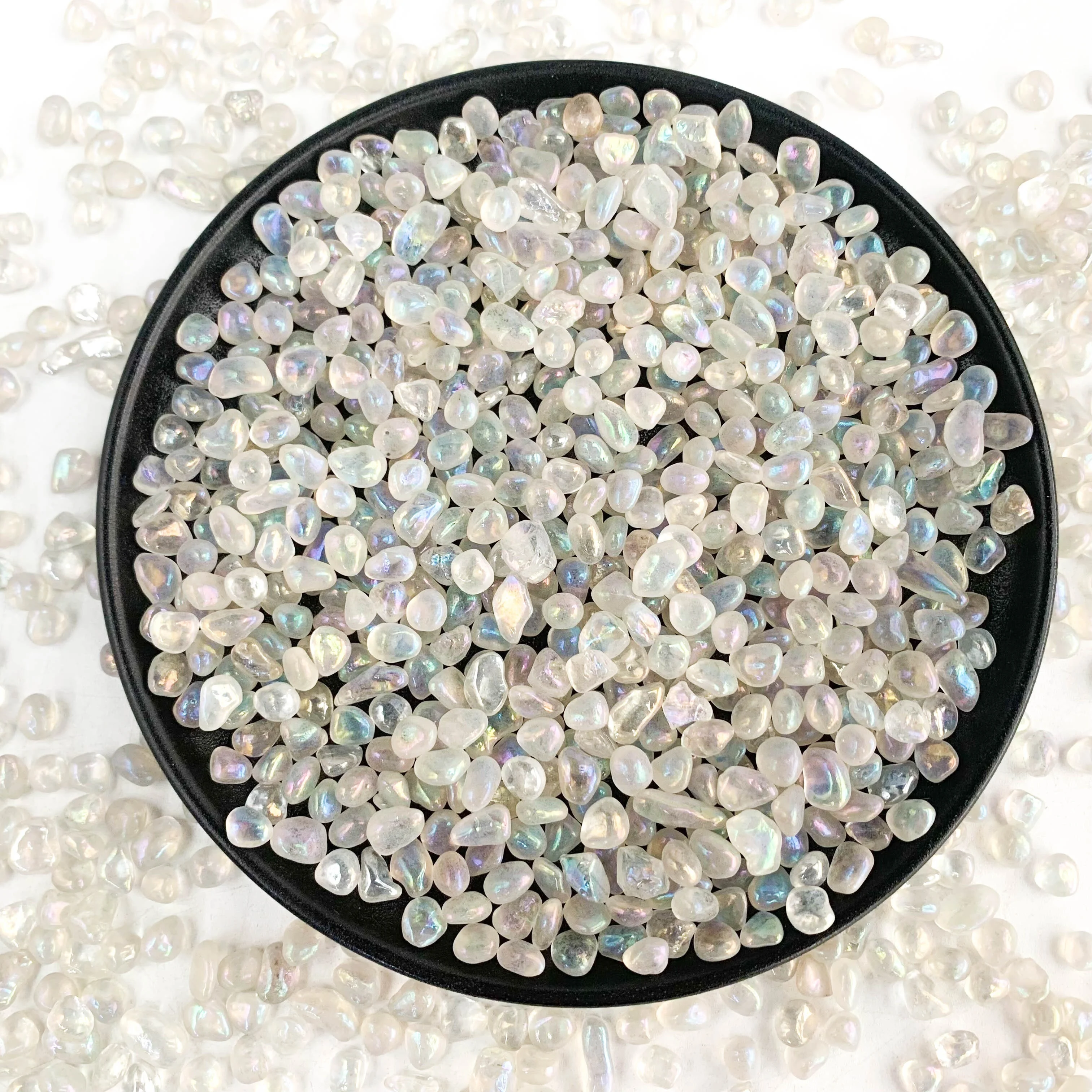 حجر كريستال ملون لصنع المجوهرات ، بلورات الهالة ، رقائق الكوارتز البيضاء الشافية ، زجاجات التمني ، ديكور حوض الأسماك ، 5-9