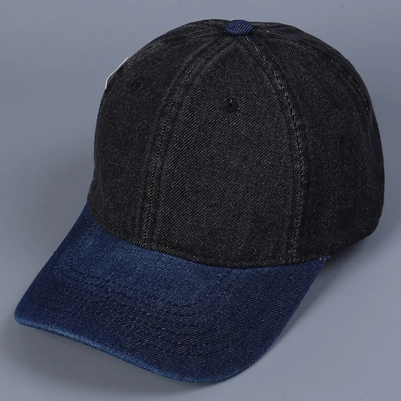 Fashion Color-Matching Light Board Denim Baseball Cap. Multiple Colors Available. Suitable for Street and Korean-Style Outfits