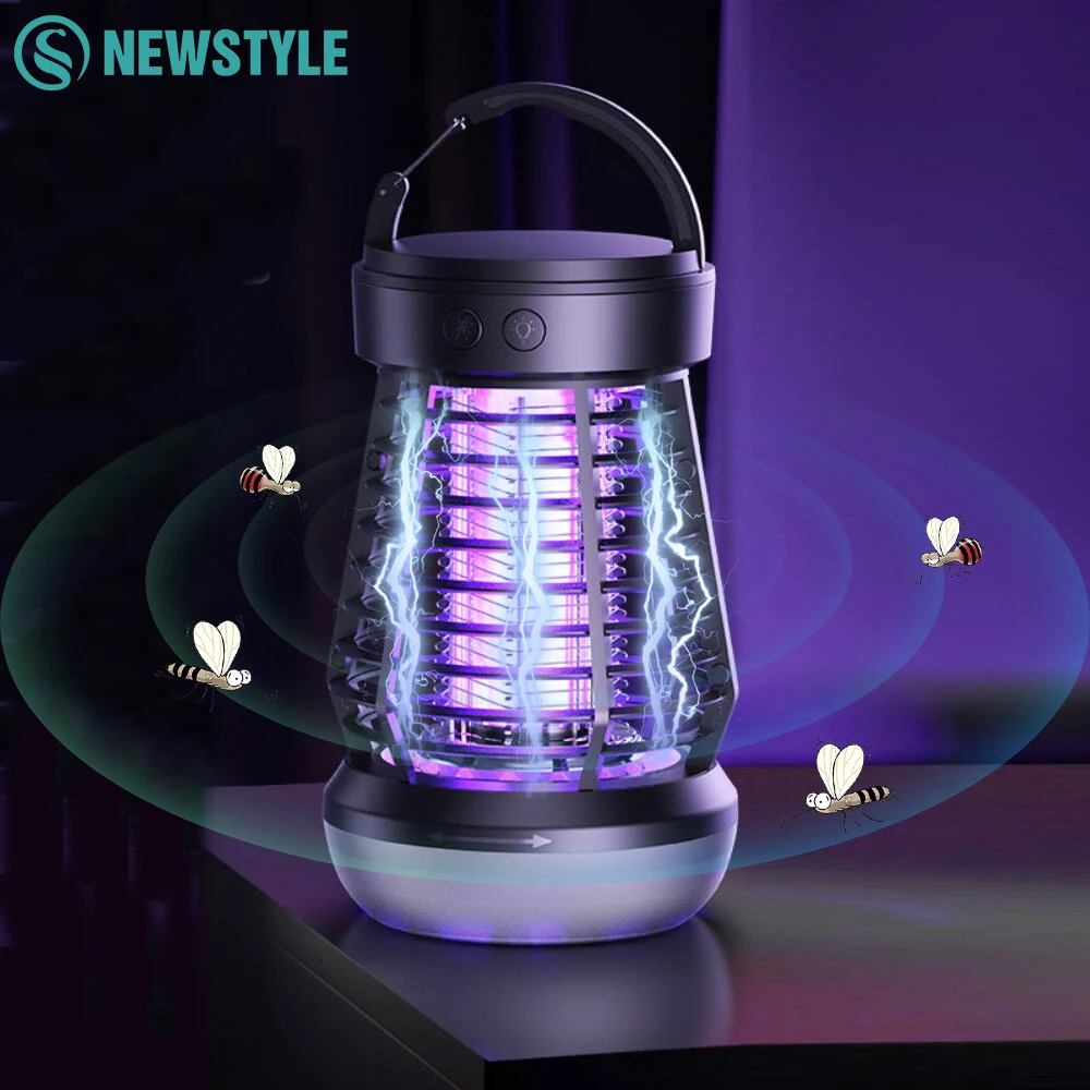 Lampada per zanzare USB inverter Repellente per zanzare da esterno con organizer per zanzare Lampada da campeggio dimmerabile a 4 velocità SOS Luce di emergenza