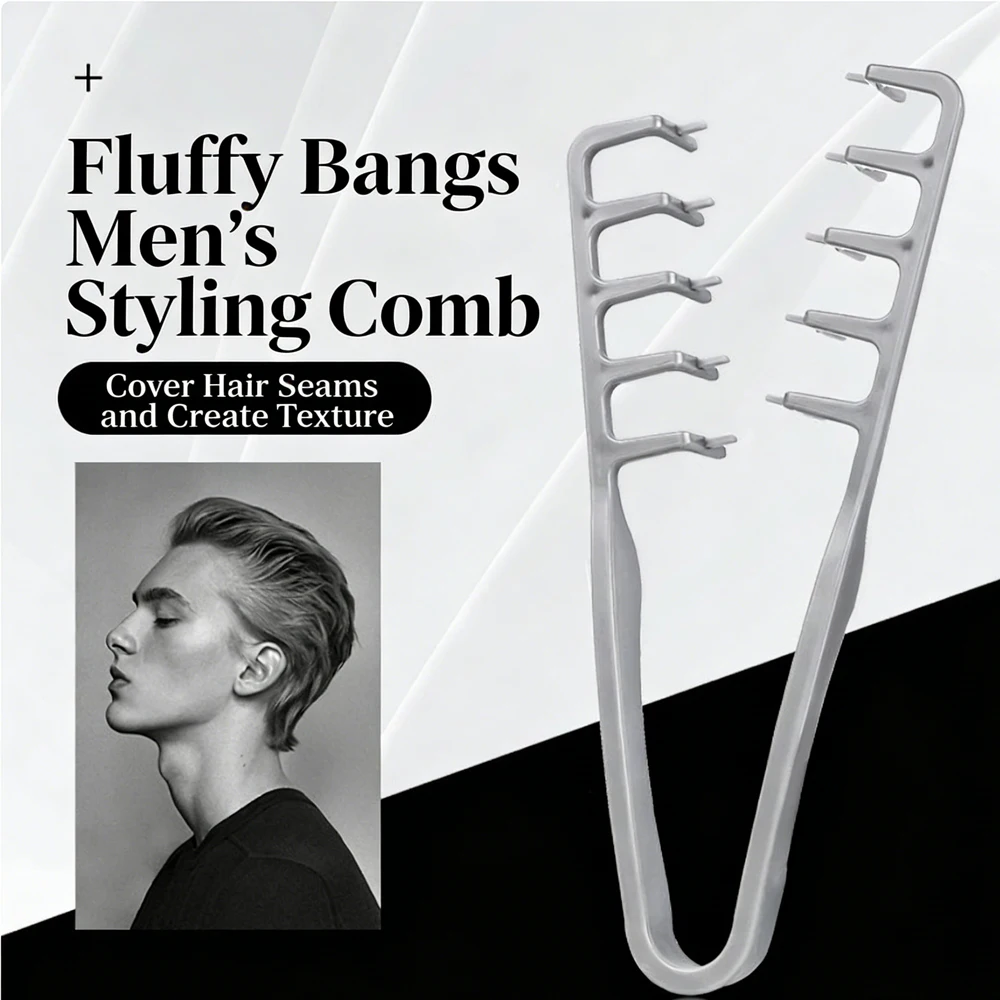 

Volumizing Wide-Tooth Hair Styling Comb for Men, ABS Plastic with Textured Grip, Ideal for All Hair Types, Perfect for Home Use