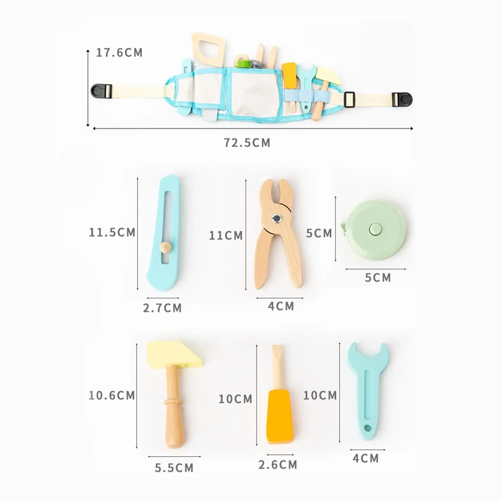 Ensemble de jouets en bois pour enfants, ceinture à outils, tige, cadeaux d'anniversaire, maternelle alth