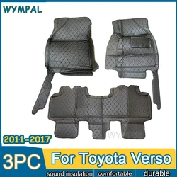 Car Floor Mats For Toyota Verso Five Seats 2011 2012 2013 2014 2015 2016 2017 Custom Foot Pads Carpet Cover Interior Accessories