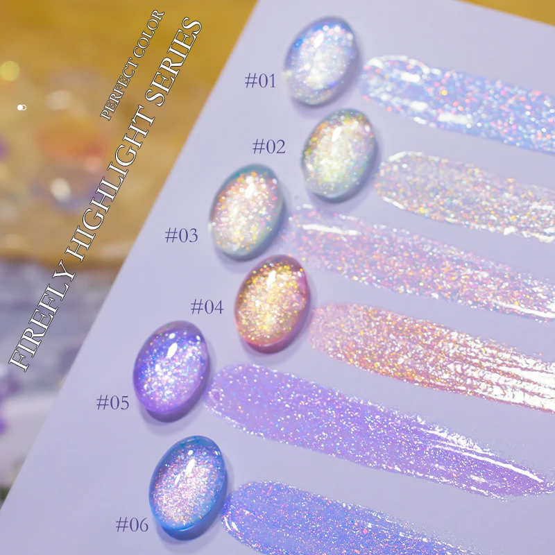 

PERFECT COLOR Firefly Highlight Series 6 цветов, 12 мл сверкающих бриллиантов и гель-лак для ногтей с блестками